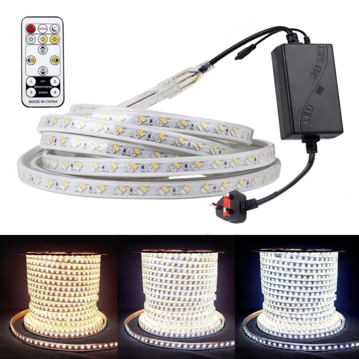 LED Strip Light 220V 240V 5730 Tricolour Warm White, Natural White, Cool White IP67 Waterproof 120LED/m - ATOM LED