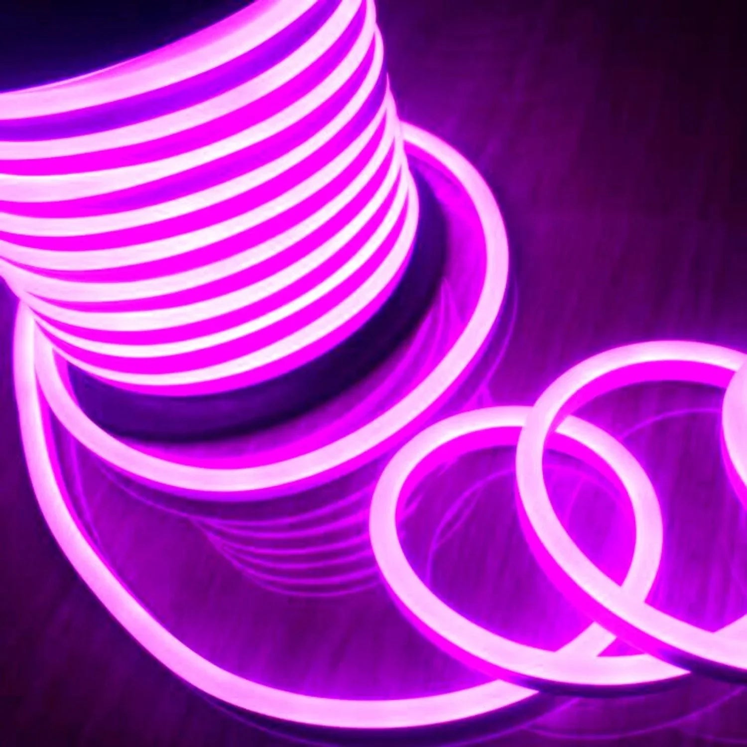 Pink LED Neon Flex AC 220V 240V 8x16mm 120LEDs/m IP65 Waterproof with UK Plug - ATOM LED