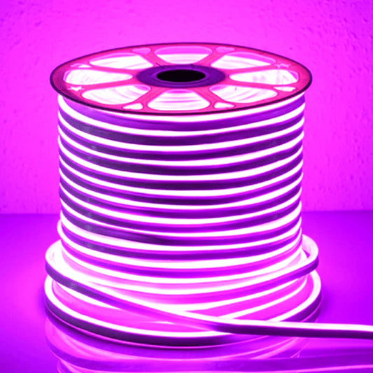 Pink LED Neon Flex AC 220V 240V 8x16mm 120LEDs/m IP65 Waterproof with UK Plug - ATOM LED