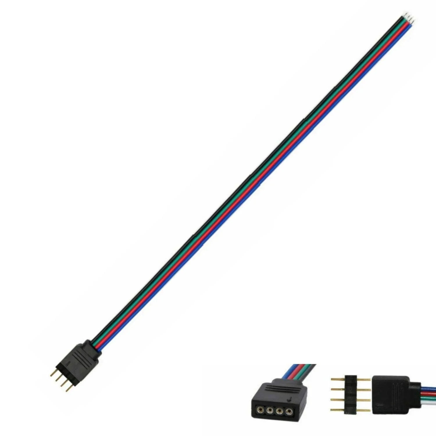4 Pin RGB LED Strip & Neon Flex Connector 12V/ 24V with 0.5m Extension Cable - ATOM LED
