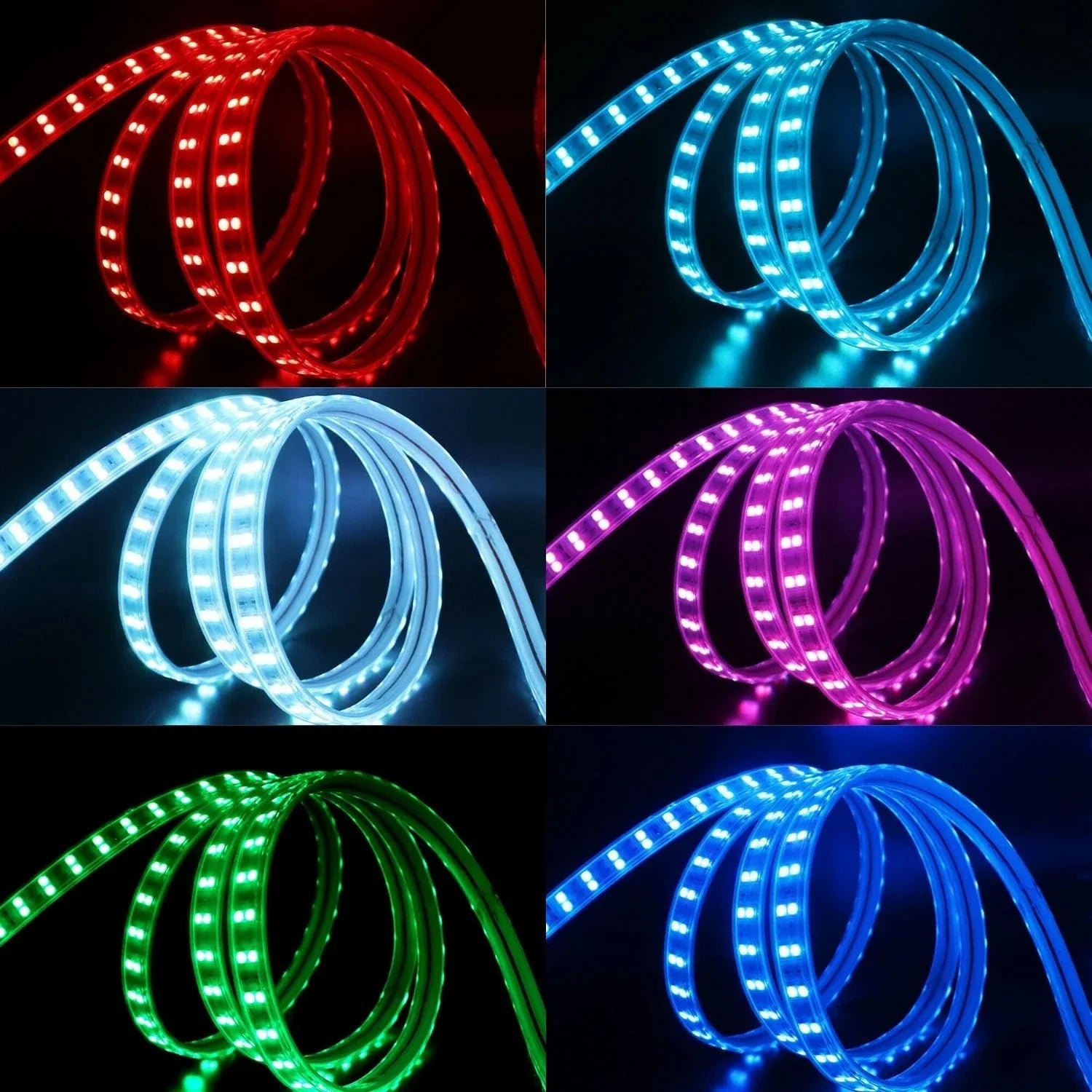RGB LED Strip 220V 240V 120 LEDs/m IP67 Waterproof WIFI App Control Work With Google & Alexa - ATOM LED