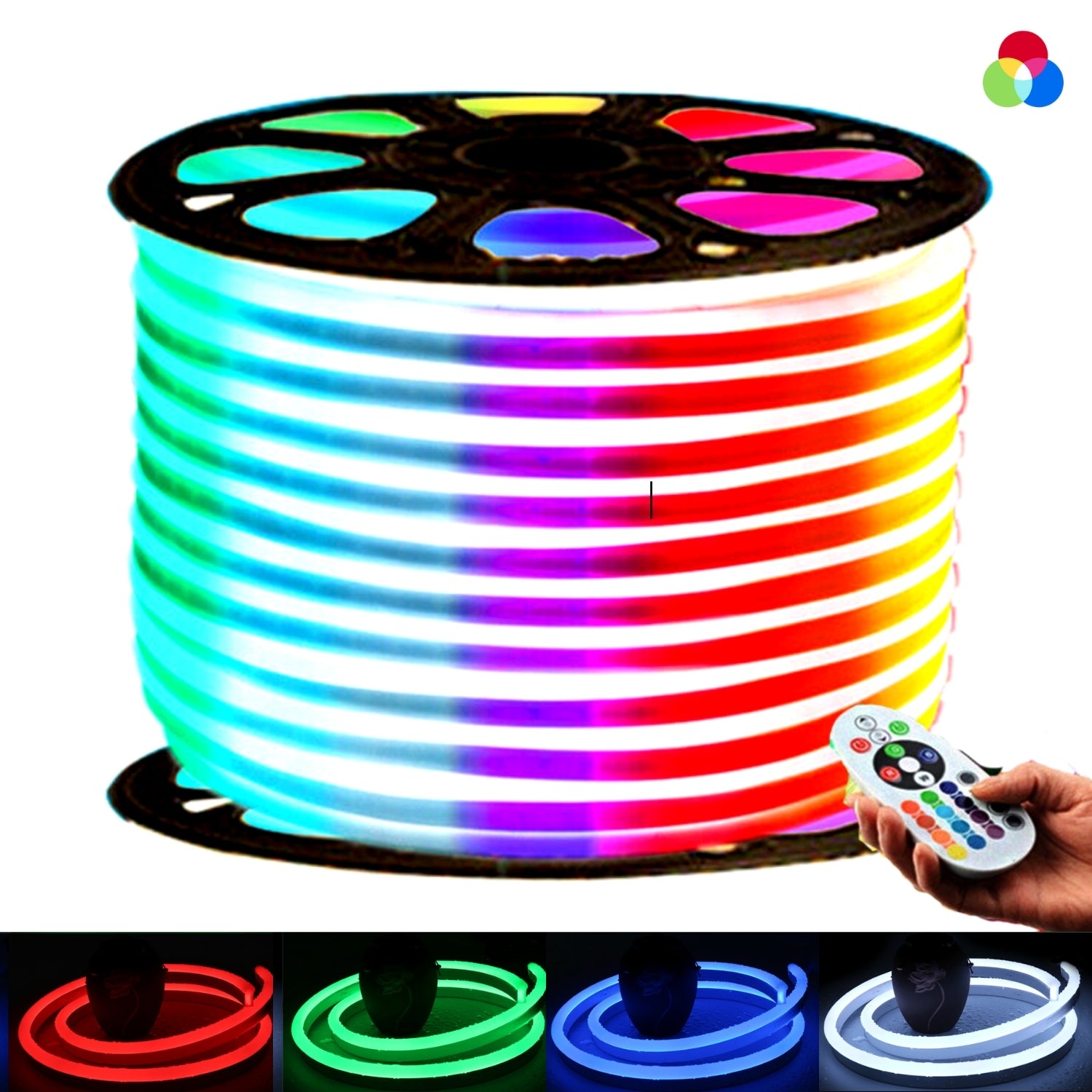 RGB LED Neon Flex Light Dimmable IP67 Waterproof 220V 240V 10x18mm with Remote - ATOM LED