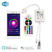 RGB LED Strip 220V 240V 120LEDs/m WiFi Tuya APP LED controller with 24key Remote - ATOM LED