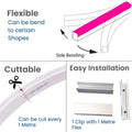 Pink LED Neon Flex AC 220V 240V 8x16mm 120LEDs/m IP65 Waterproof with UK Plug - ATOM LED