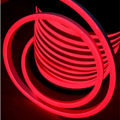Red LED Neon Flex 220V 240V 8x16mm 120LEDs/m IP67 Waterproof with UK Plug - ATOM LED