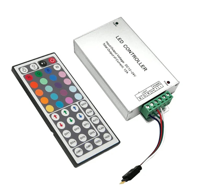 12V 24V 24A RGB LED Strip Controller With IR 44 Key Remote For RGB SMD 12V 24V 24A RGB LED Strip Controller With IR 44 Key Remote For RGB SMD