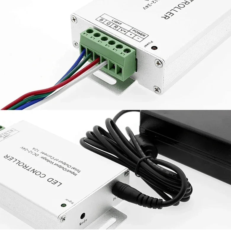 12V/24V 24A RGB LED Strip Controller with IR 44 Key Remote For RGB SMD 5050 3528 - ATOM LED
