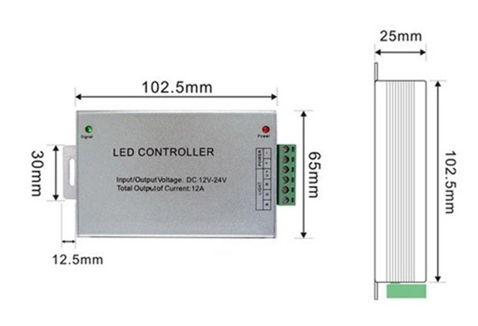 12V/24V 24A RGB LED Strip Controller with IR 44 Key Remote For RGB SMD 5050 3528 - ATOM LED