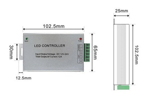 12V/24V 24A RGB LED Strip Controller with IR 44 Key Remote For RGB SMD ...