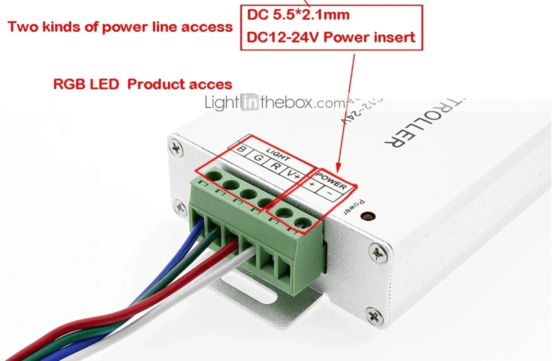 12V/24V 24A RGB LED Strip Controller with IR 44 Key Remote For RGB SMD 5050 3528 - ATOM LED