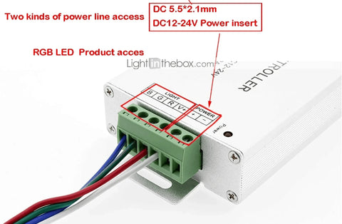 12V/24V 24A RGB LED Strip Controller with IR 44 Key Remote For RGB SMD ...
