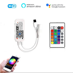 Smart WiFi IR Controller for RGB Led Strip Light with 21 Keys Remote, Compatible with Alexa & Google - ATOM LED