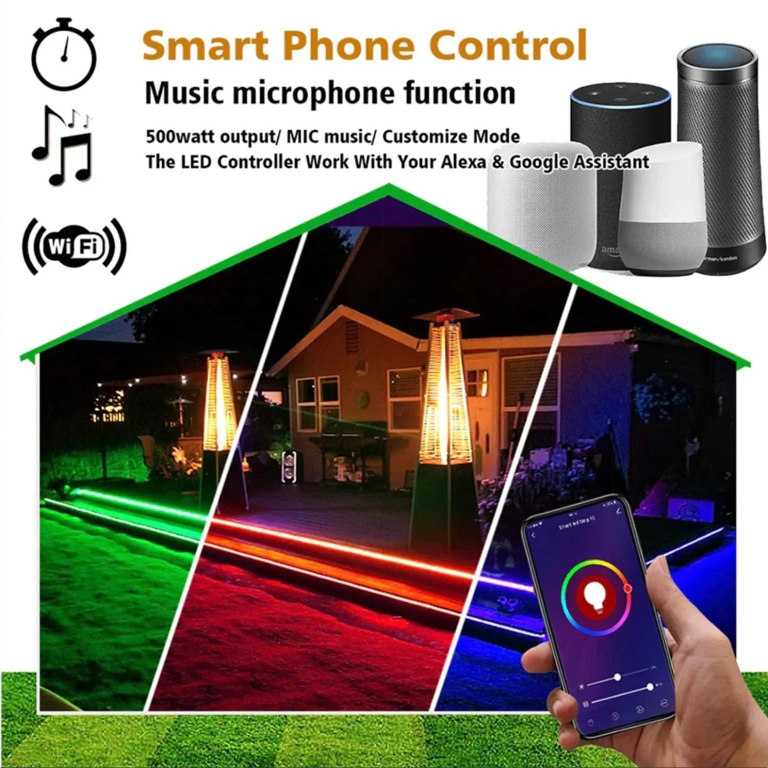 COB LED Strip 220V 240V WIFI Dimmer Controller with 23-Key RF Remote Control 1500W for Brightness Adjustment - ATOM LED