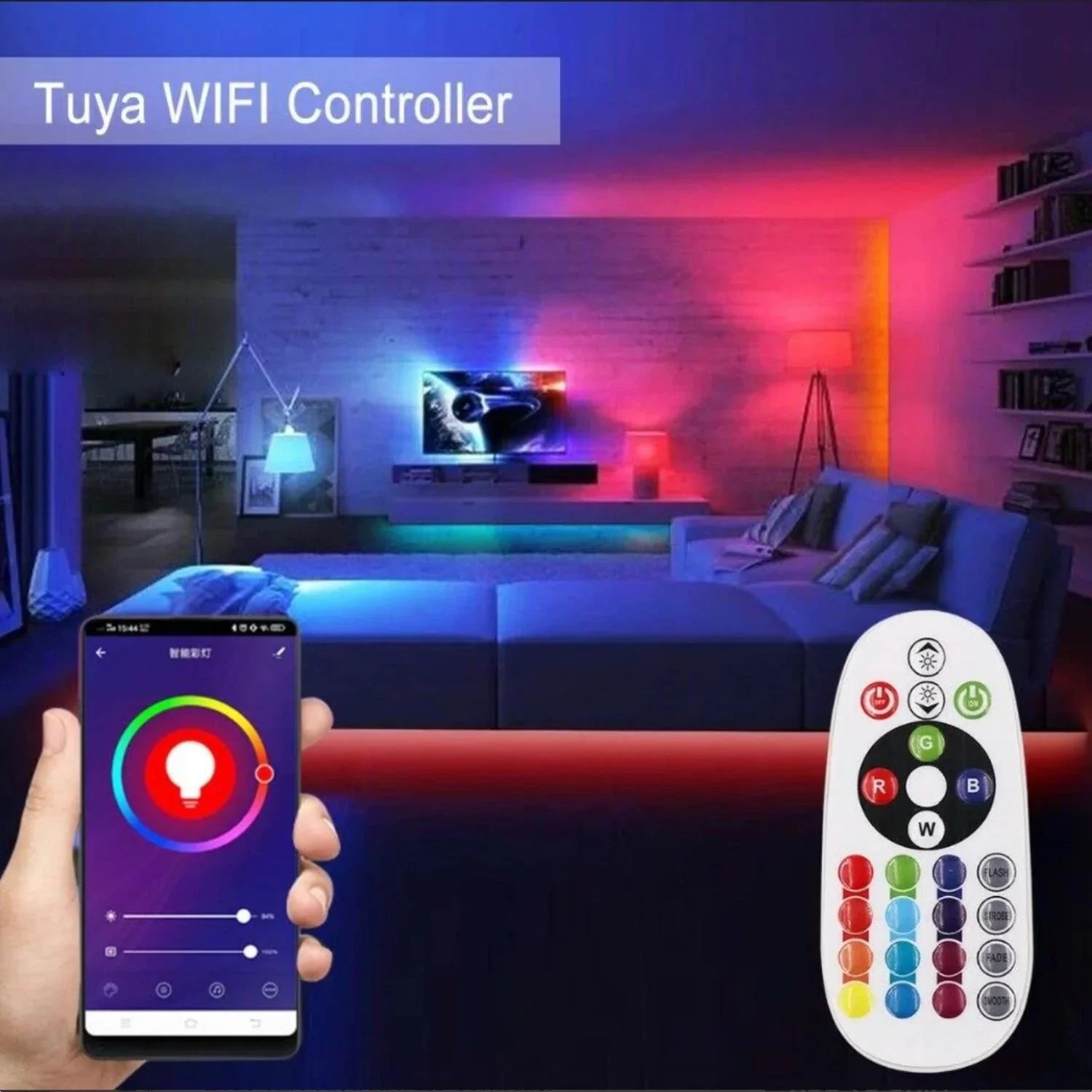 COB LED Strip 220V 240V WIFI Dimmer Controller with 23-Key RF Remote Control 1500W for Brightness Adjustment - ATOM LED