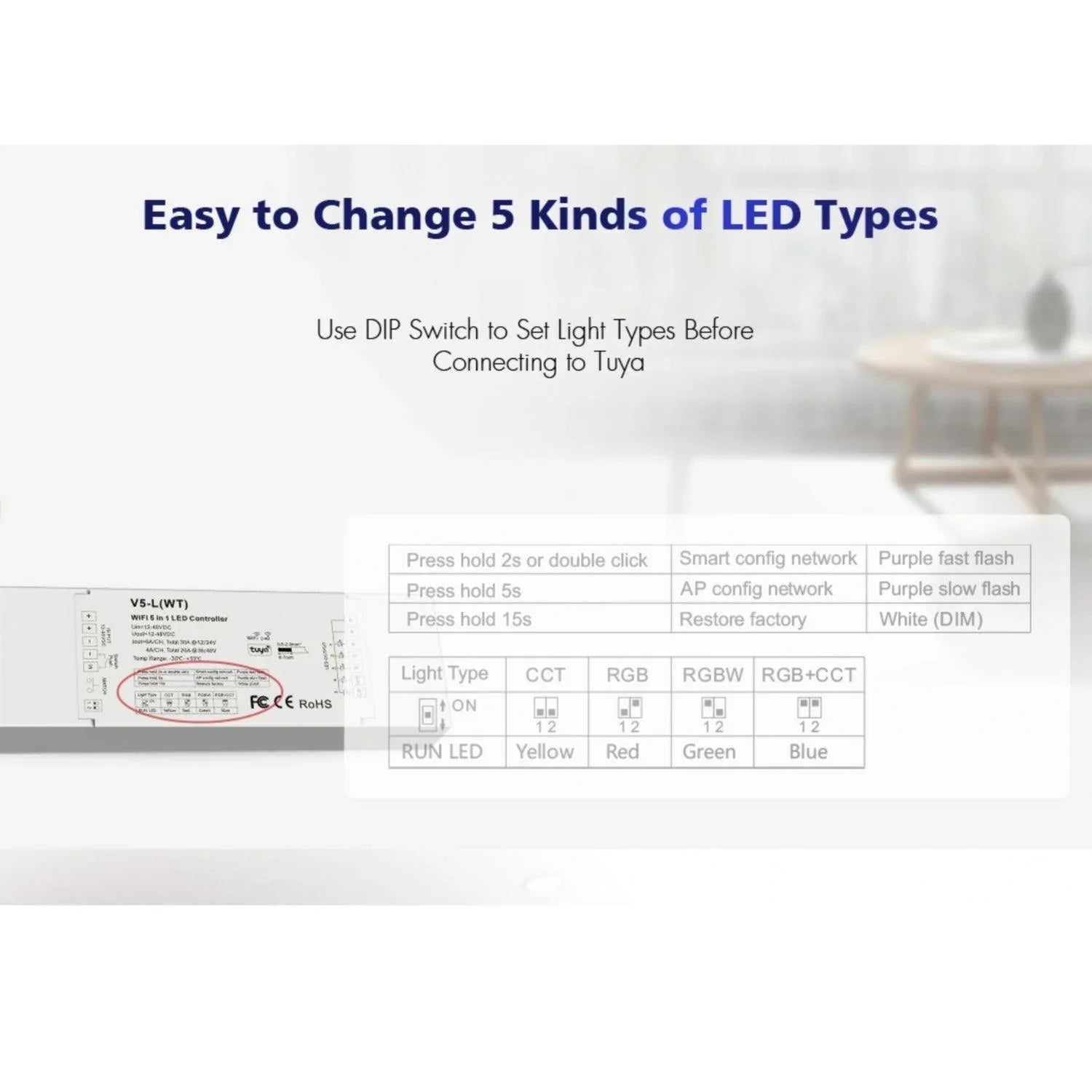 Skydance 12-48VDC 5CH*6A WiFi & RF 5 in 1 LED Controller V5-L(WT) - ATOM LED