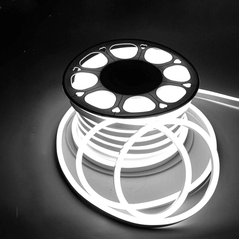 Cool White LED Neon Flex AC 220V 240V 8x16mm 120LEDs/m IP65 Waterproof with UK Plug - ATOM LED