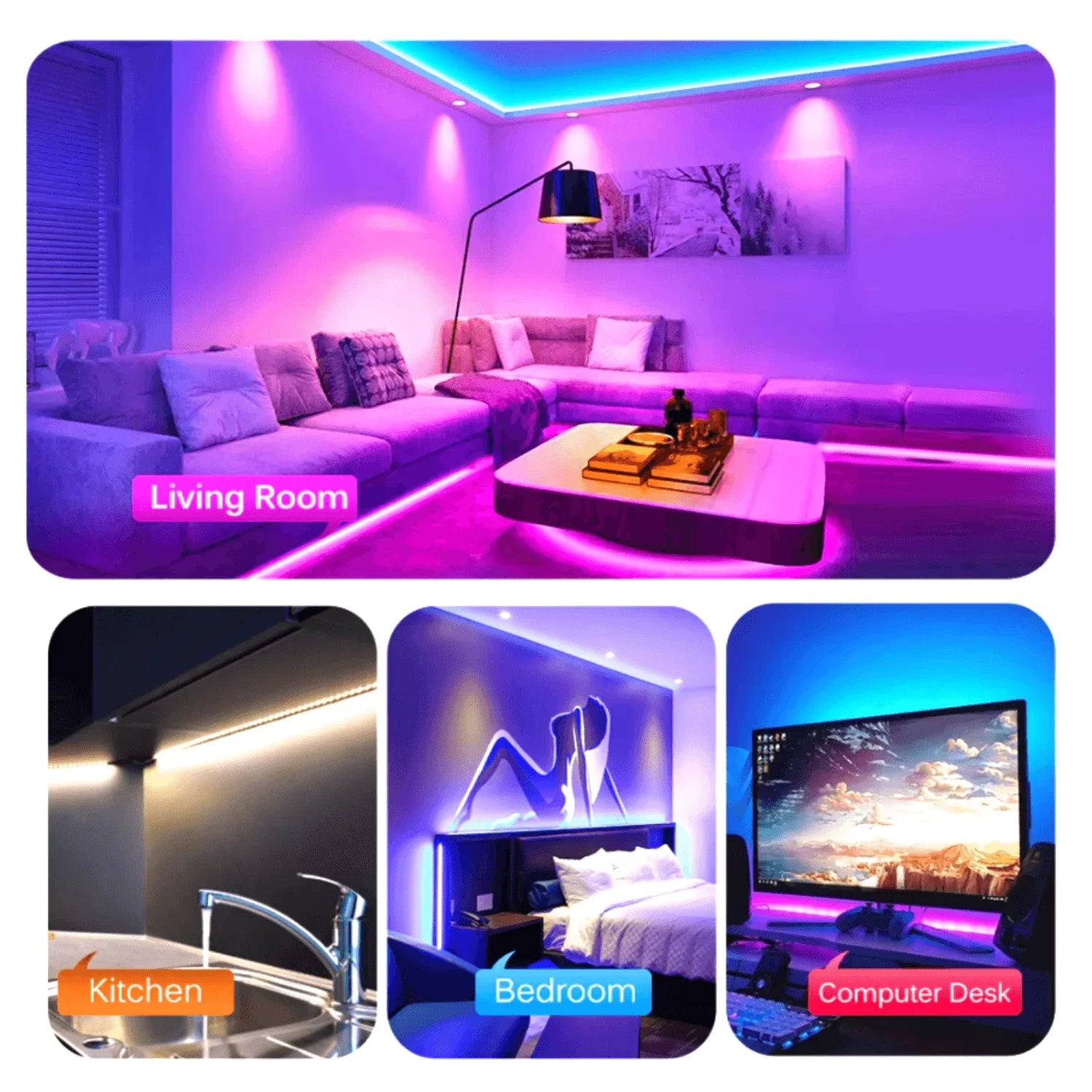 RGB LED Strip 12V SMD5050 IP20 Non-Waterproof 60LED/m 5 metre 300 LED Full Kit - ATOM LED