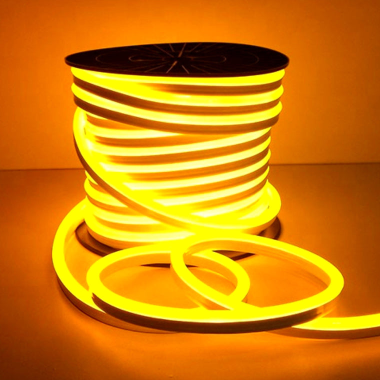 Yellow LED Neon Flex 8x16mm 120LEDs/m AC 220 240V IP67 Waterproof - ATOM LED