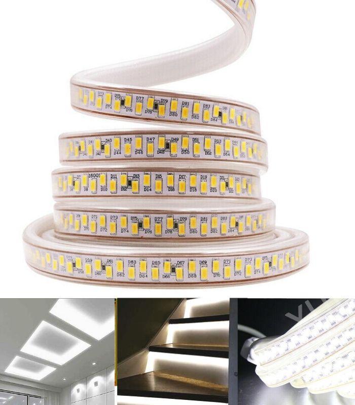 LED Strip Light Cool White 5730 220-240V IP67 Waterproof 180LED/m with UK Plug - ATOM LED