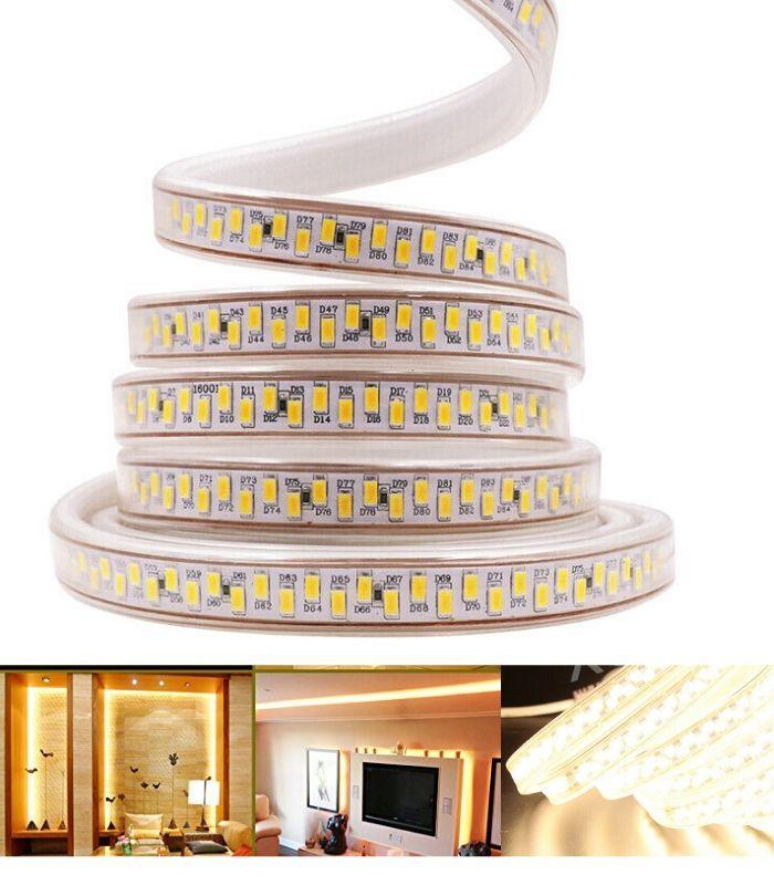 LED Strip Light Warm White 5730 220-240V IP67 Waterproof 180LED/m with UK Plug - ATOM LED