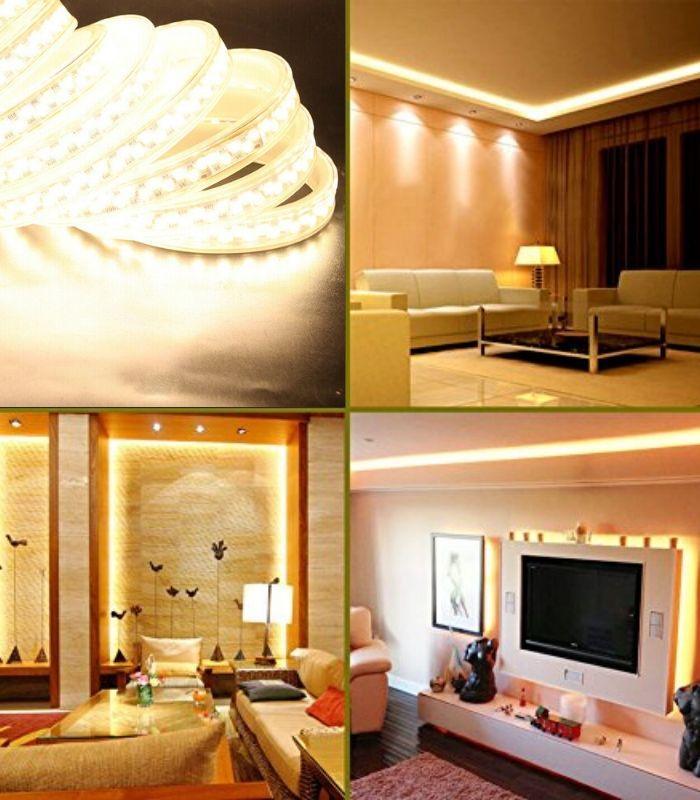 LED Strip Light Warm White 5730 220-240V IP67 Waterproof 180LED/m with UK Plug - ATOM LED