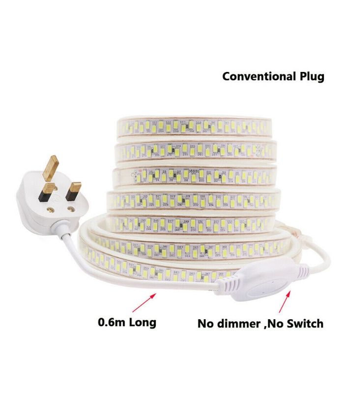 LED Strip Light Warm White 5730 220-240V IP67 Waterproof 180LED/m with UK Plug - ATOM LED