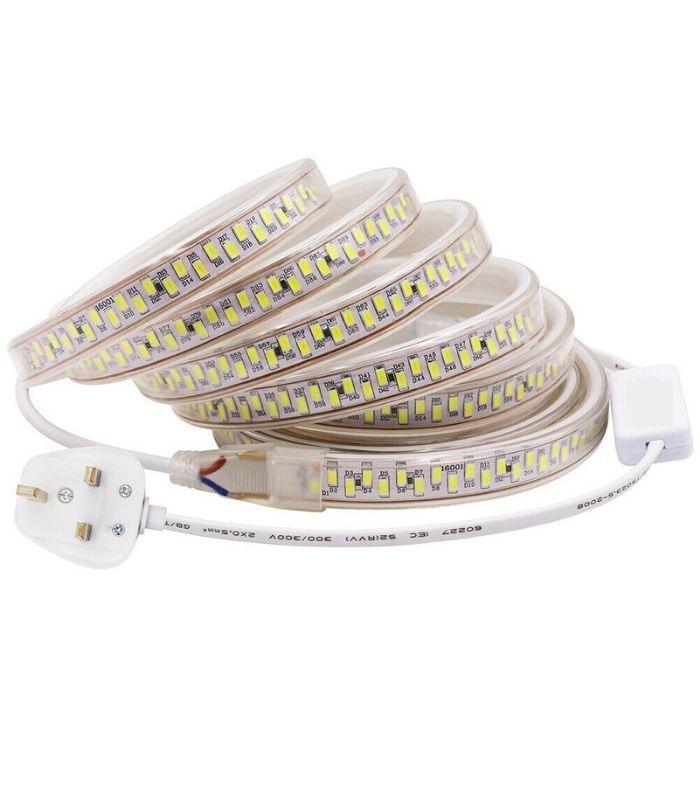 LED Strip Light Cool White 5730 220-240V IP67 Waterproof 180LED/m with UK Plug - ATOM LED