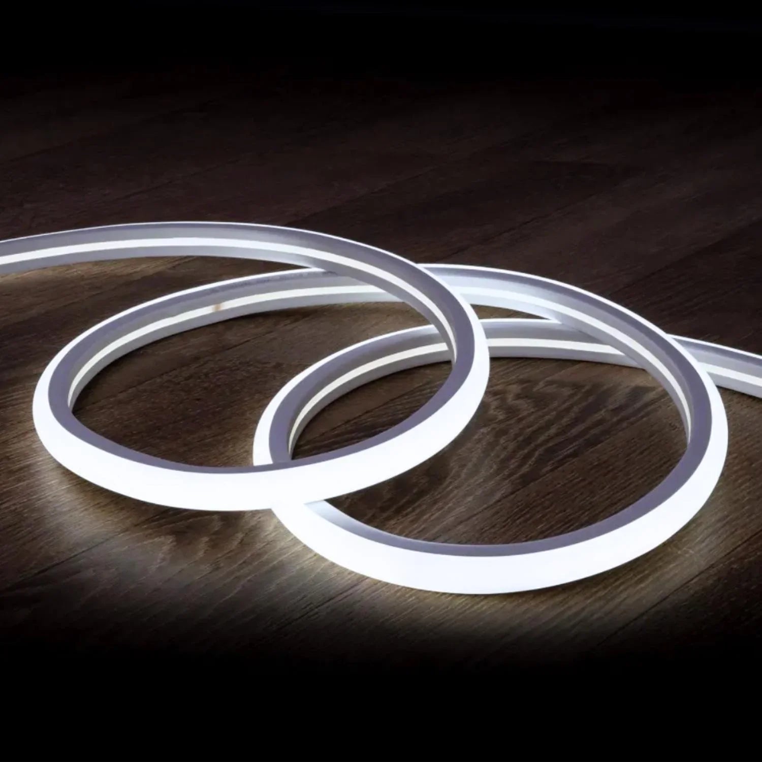 Cool White LED Neon Flex 16x16mm D Shape Vertical Bending 120LEDs/m 220V 240V IP67 Waterproof with UK Plug - ATOM LED