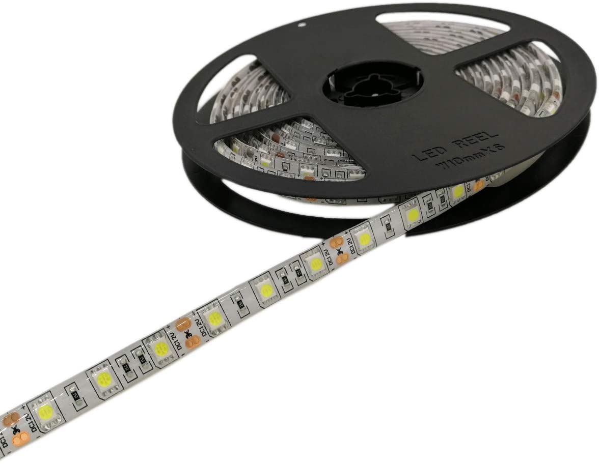 Warm White LED Strip 12V IP65 Waterproof 60LED/m 5 metre with 3M Adhesive Tape Full Kit - ATOM LED