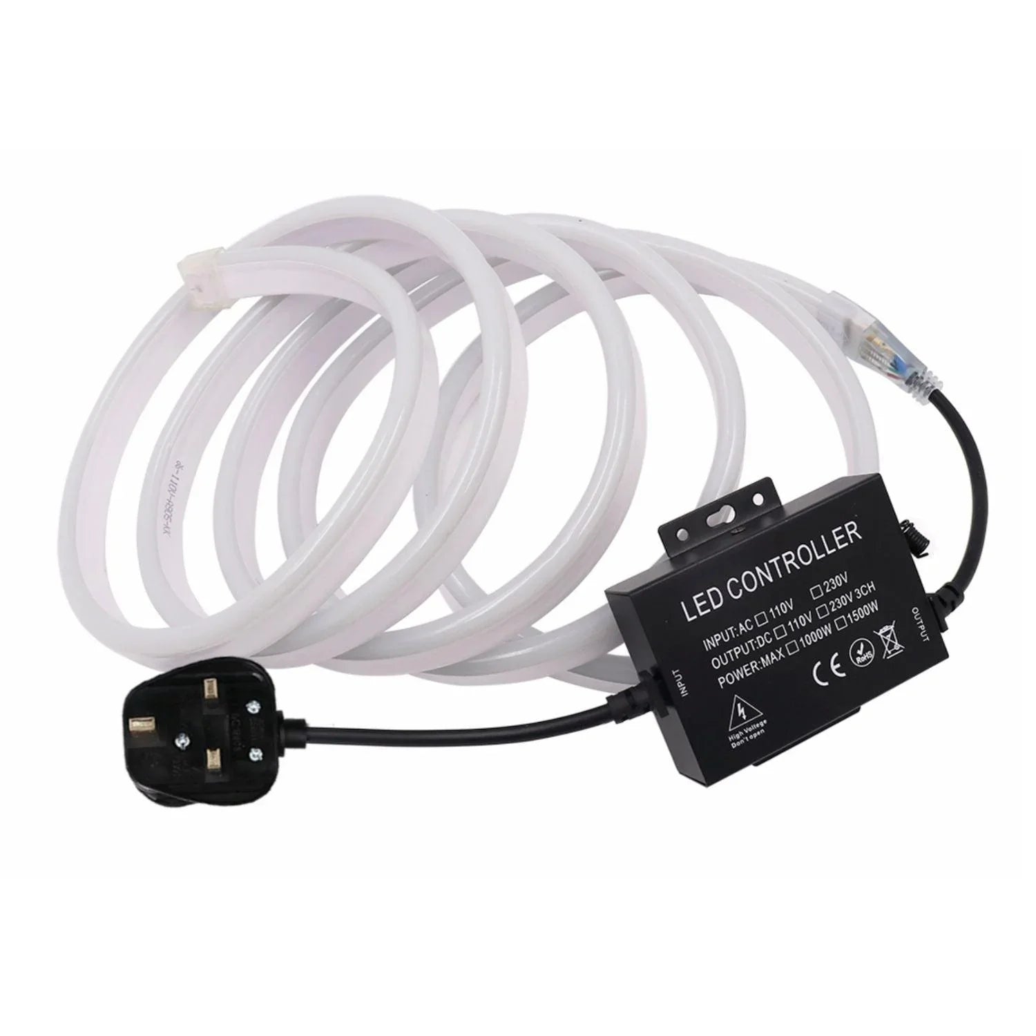LED Strip Light 220V 240V SMD 5730 180LEDs/m 23-Key RF Remote Control 1500W Dimmer Transformer for Brightness Adjustment - ATOM LED