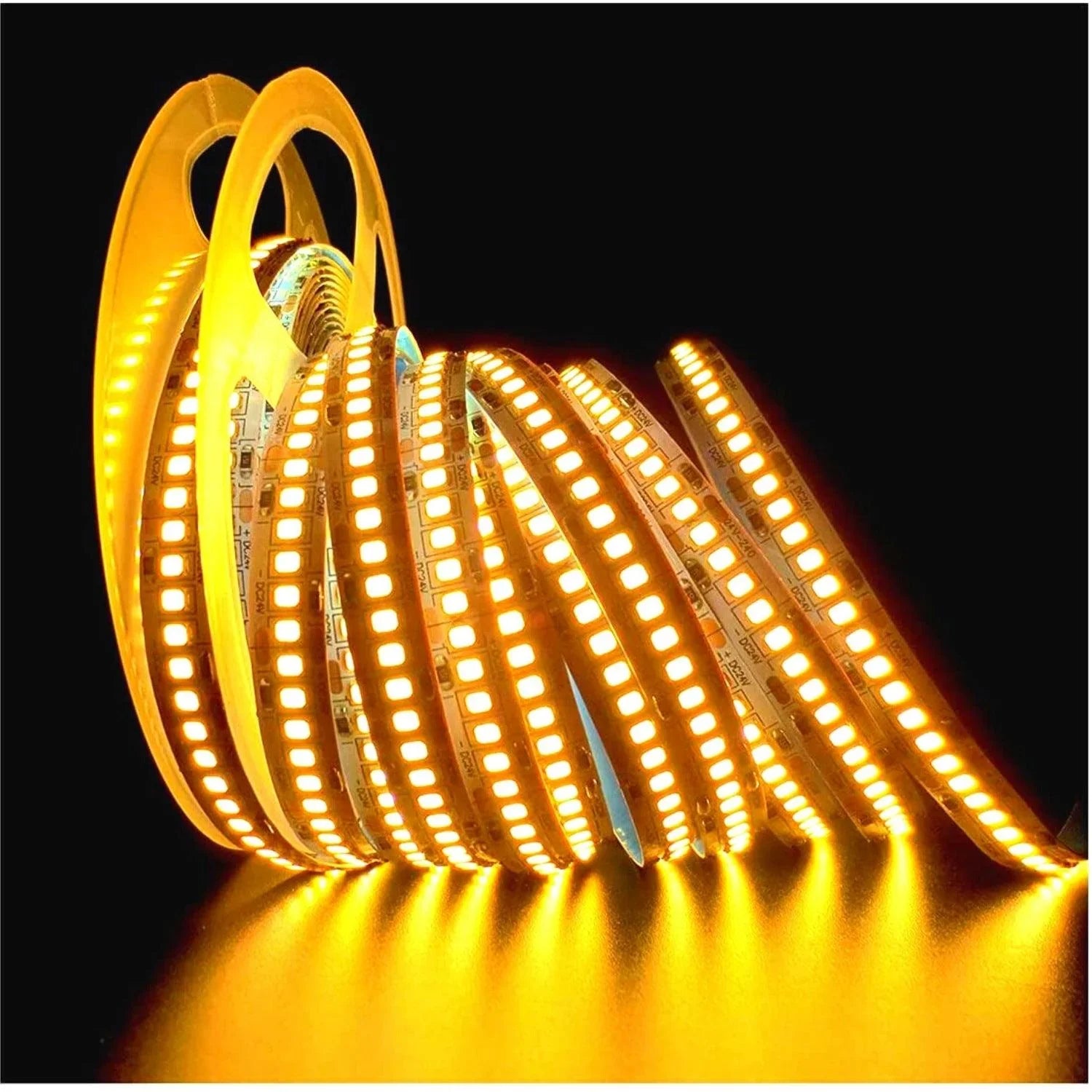 Warm White LED Strip Light 3000K 12V 240 LEDs/m 1200 LEDs IP20 Waterproof 5 Metre Strip - ATOM LED