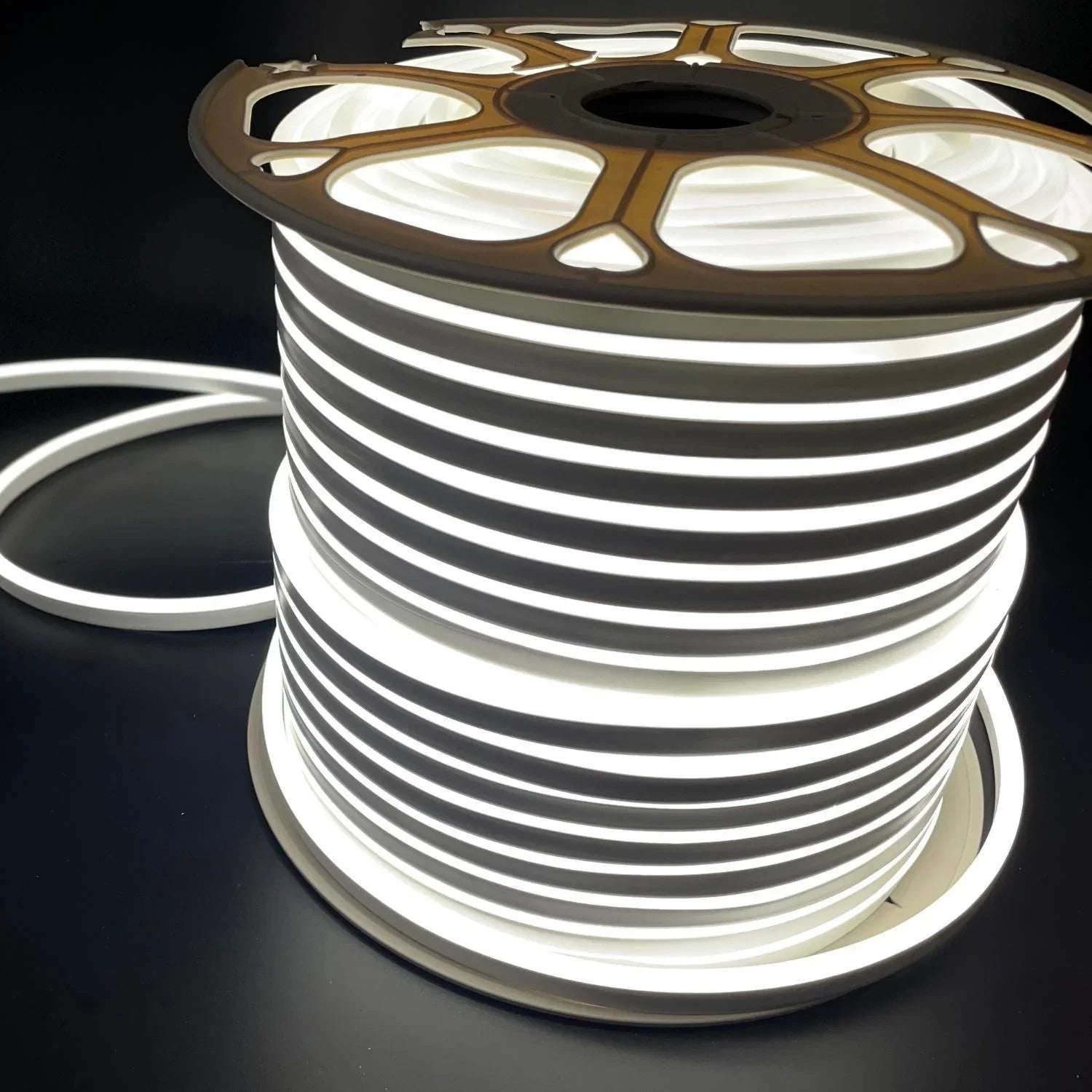 Natural White LED Neon Flex 220V 240V 8x16mm 120LEDs/m 4000K IP67 Waterproof with UK Plug - ATOM LED