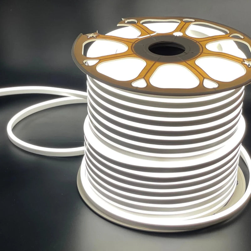 Natural White LED Neon Flex 220V 240V 8x16mm 120LEDs/m 4000K IP67 Waterproof with UK Plug - ATOM LED