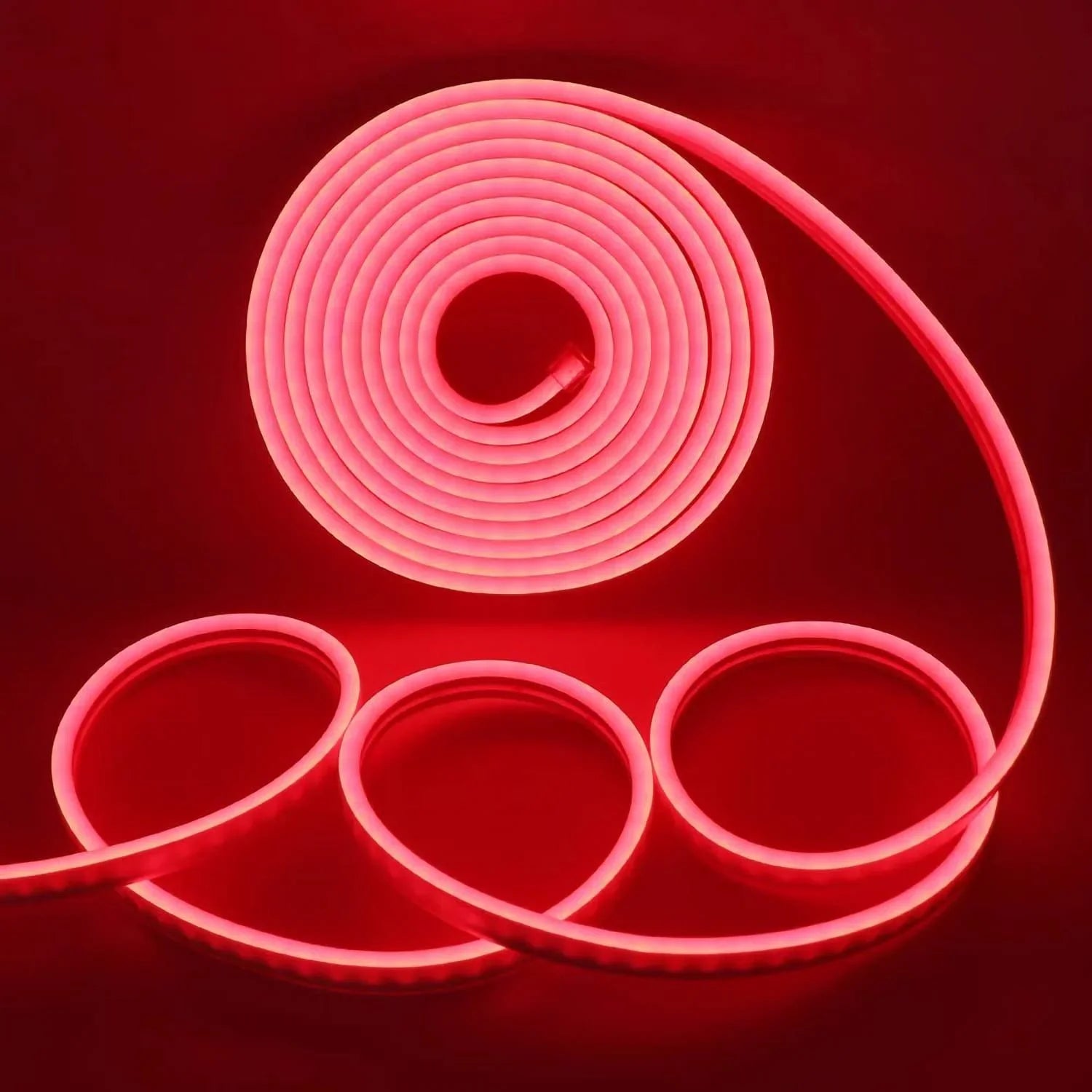 Red Neon Flex 12V 6x12mm 120LEDs/m IP65 Waterproof 2.5cm Cut - ATOM LED