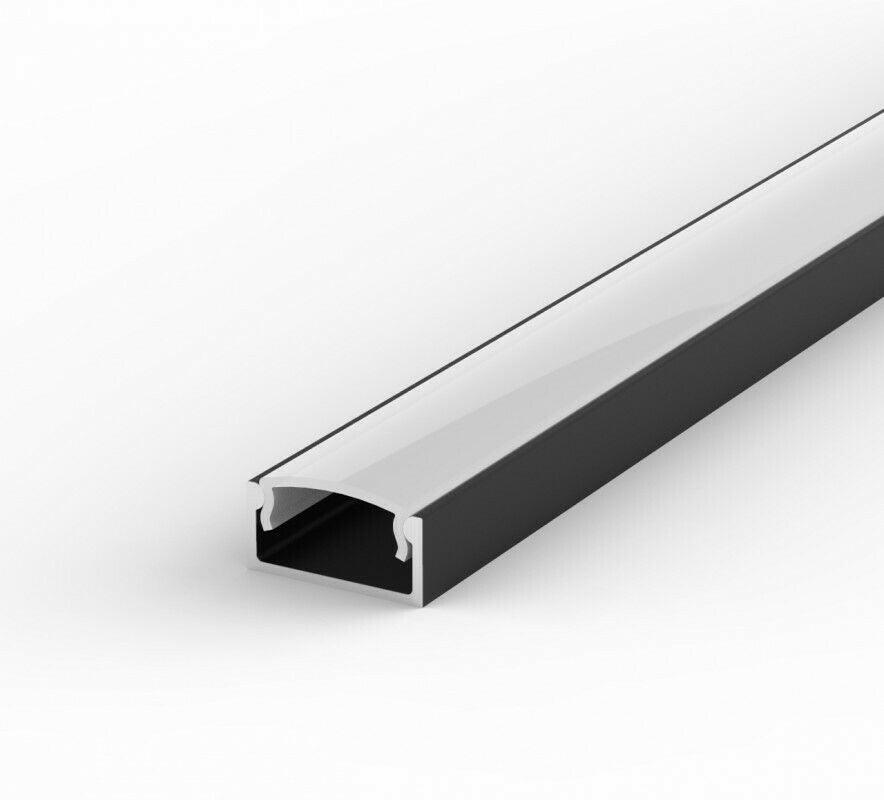 LED Strip Aluminium Profile Channel Milky Cover Cabinet Aluminium Black - ATOM LED