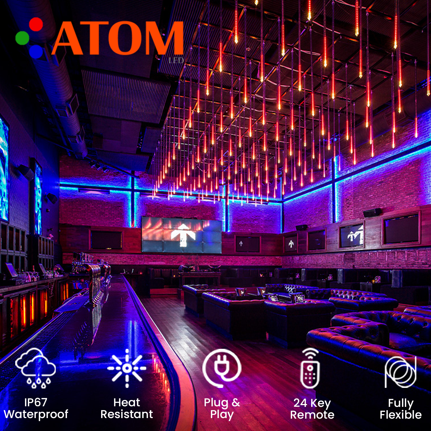 RGB LED Neon Flex 220V 240V 11x22mm IP67 Waterproof with Remote - ATOM LED