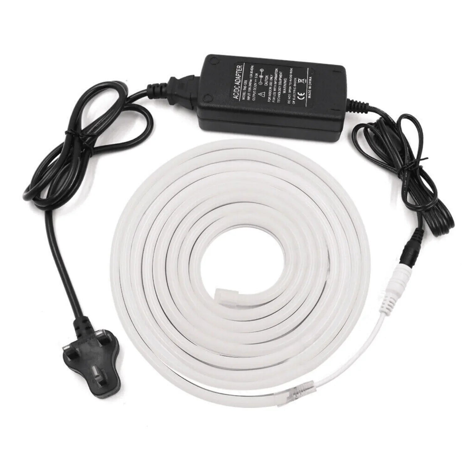 Cool White Neon Flex DC 12V IP65 Waterproof 8x16mm 120 LEDs/M Full Kit - ATOM LED