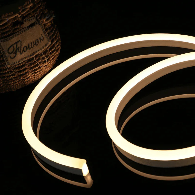Warm White Neon Flex DC 12V IP65 Waterproof 8x16mm 120 LEDs/M Only - ATOM LED