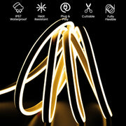 Warm White LED Neon Flex Double Side 220V 240V 120LED/m 8x16mm IP67 Waterproof Full Kit - ATOM LED
