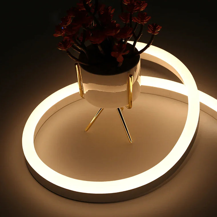 Warm White Neon Flex DC 12V IP65 Waterproof 8x16mm 120 LEDs/M Full Kit - ATOM LED