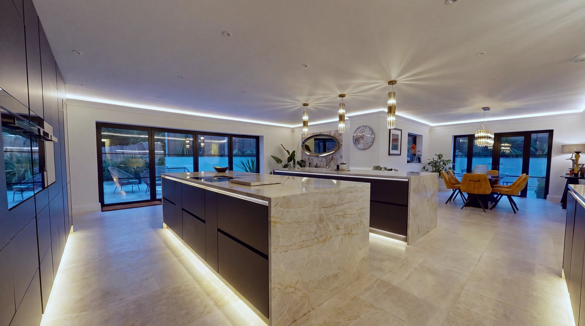 150 metres of COB strip across one open-plan kitchen and dining space